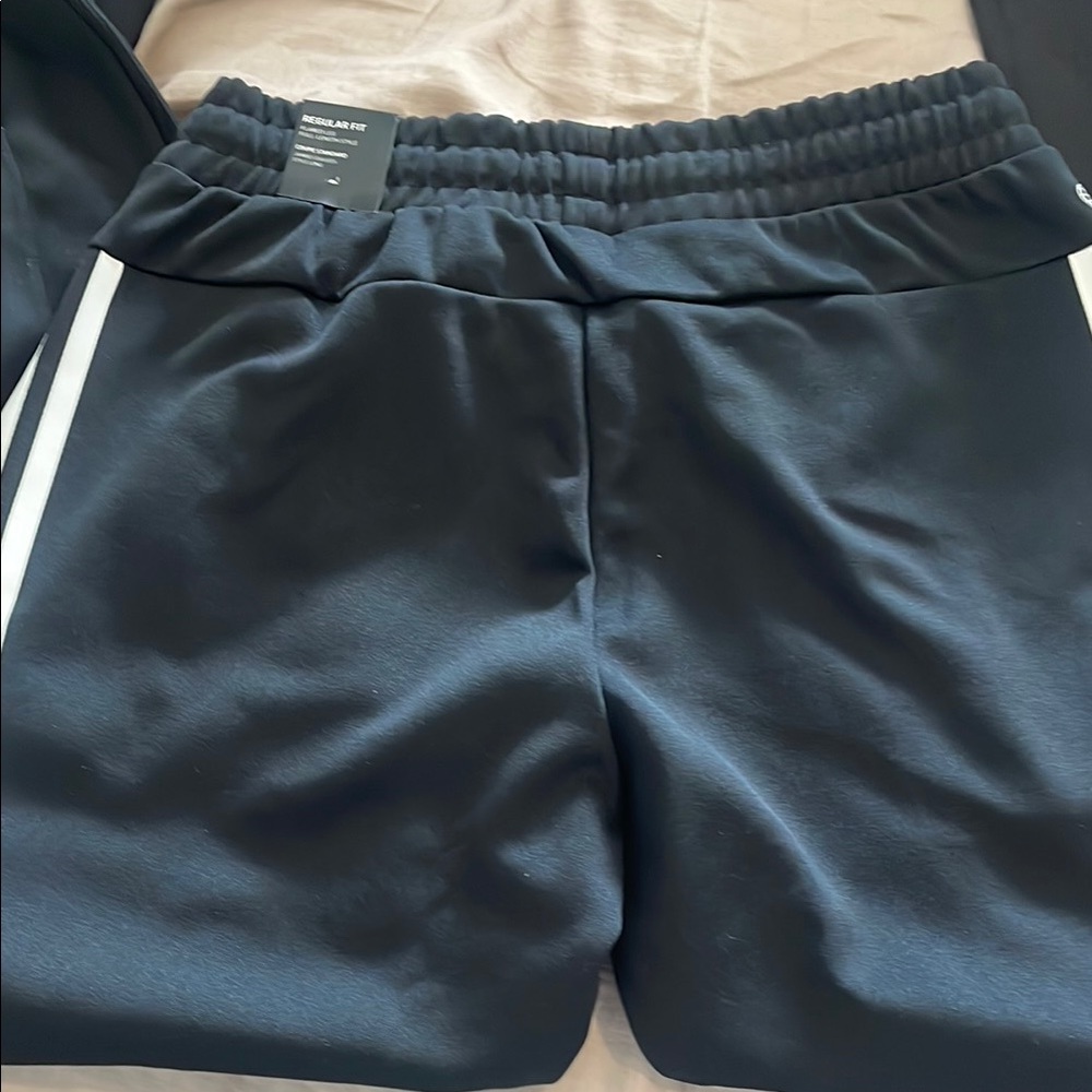 Black Jogger Pants with White Stripes